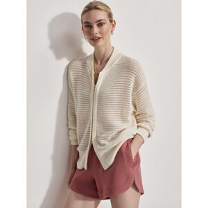 Varley Ward Knit Zip Front Jacket Sweater Egret Ivory Womens Size Medium